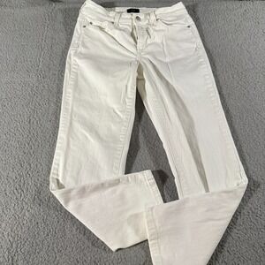 NYDJ Denim Jeans Ivory Women's Petite Fit Size 4P Womens Ankle Pocket Button Zip